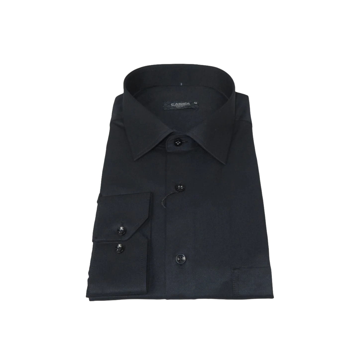Men's Shirt By CASILA Turkey Cotton Blend Long Sleeves 502000-02 Black