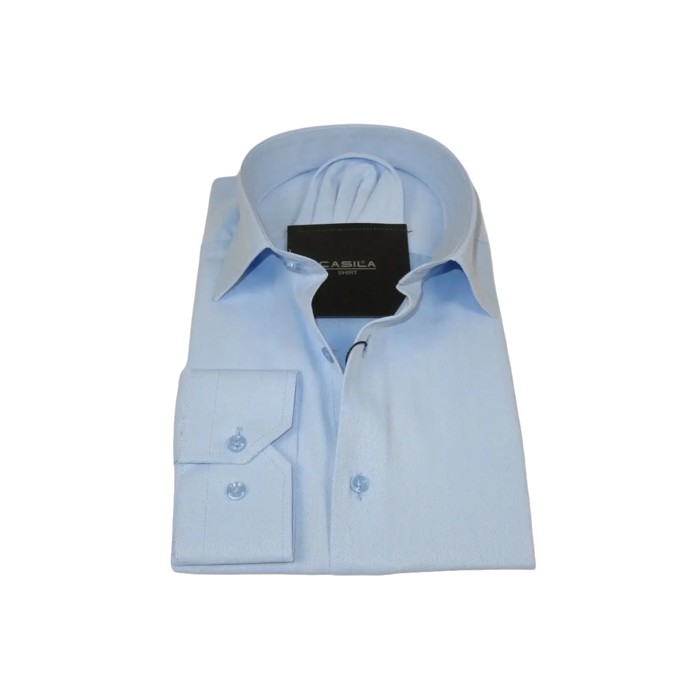Men's Shirt, Hankie CASILA Turkey Cotton Blend 502020-10 Blue Herringbone