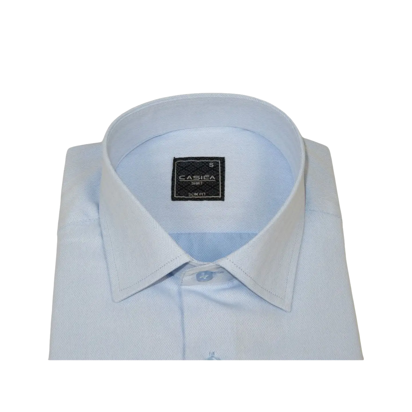 Men's Shirt, Hankie CASILA Turkey Cotton Blend 502020-10 Blue Herringbone