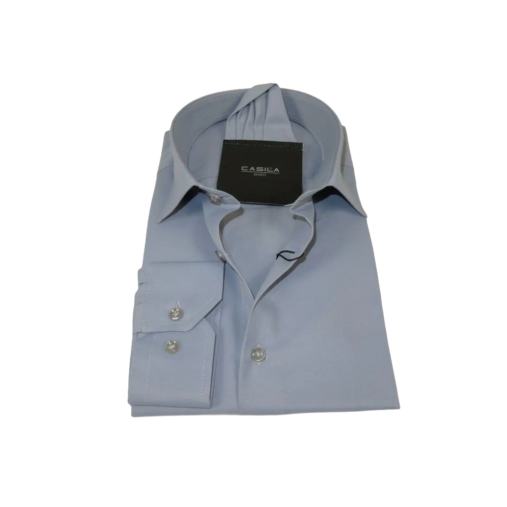 Men's Shirt Hankie CASILA Turkey Cotton Blend Long Sleeves 502030-15 Solid Gray