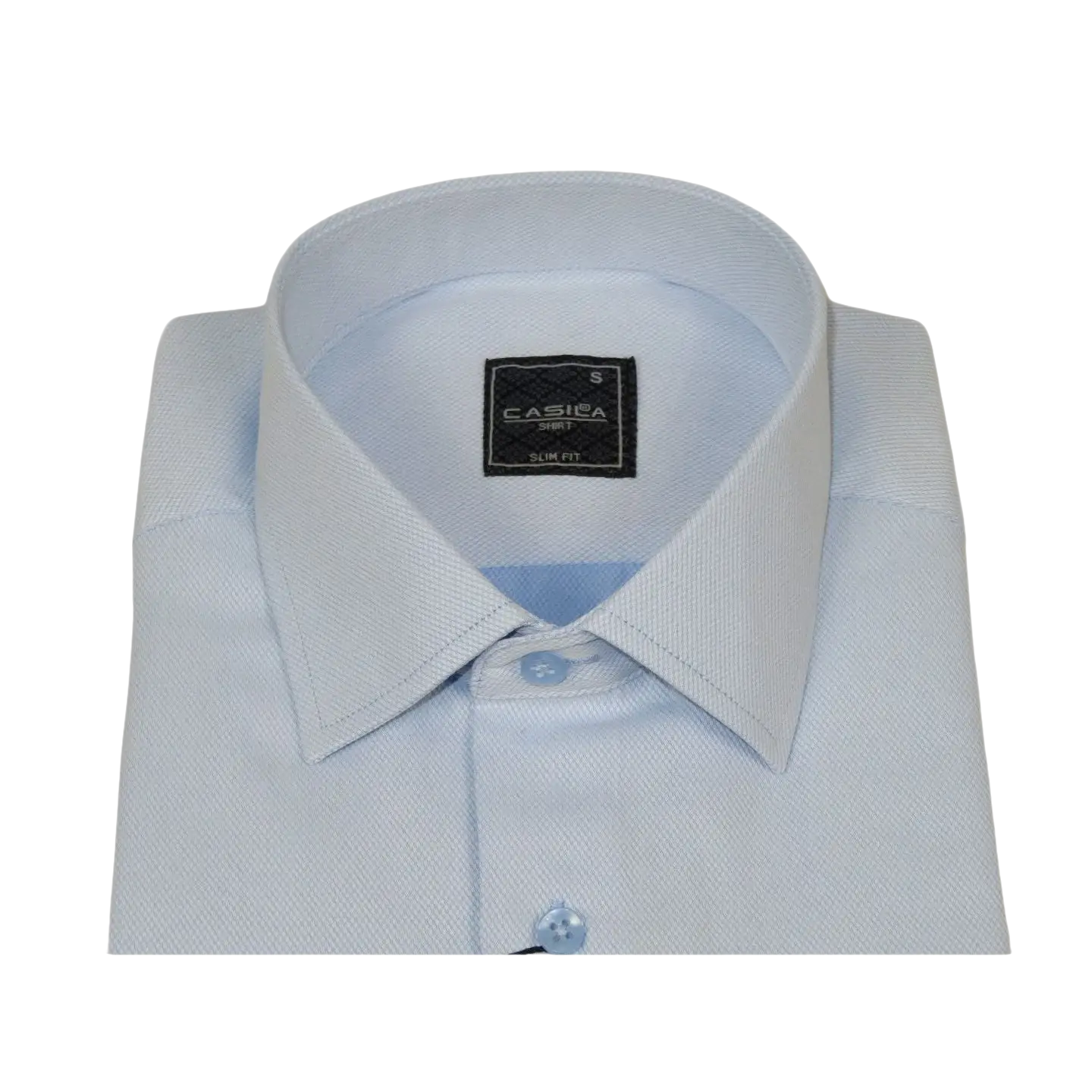 Men's Shirt, Hankie CASILA Turkey Cotton Blend Long Sleeves 502050-08 Blue Pique