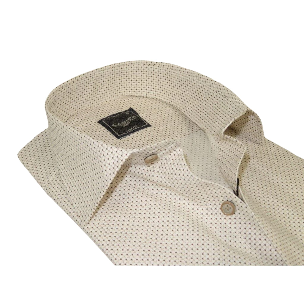 Men's Shirt Hankie By CASILA Turkey Cotton Blend 502100-01 Brown Dots
