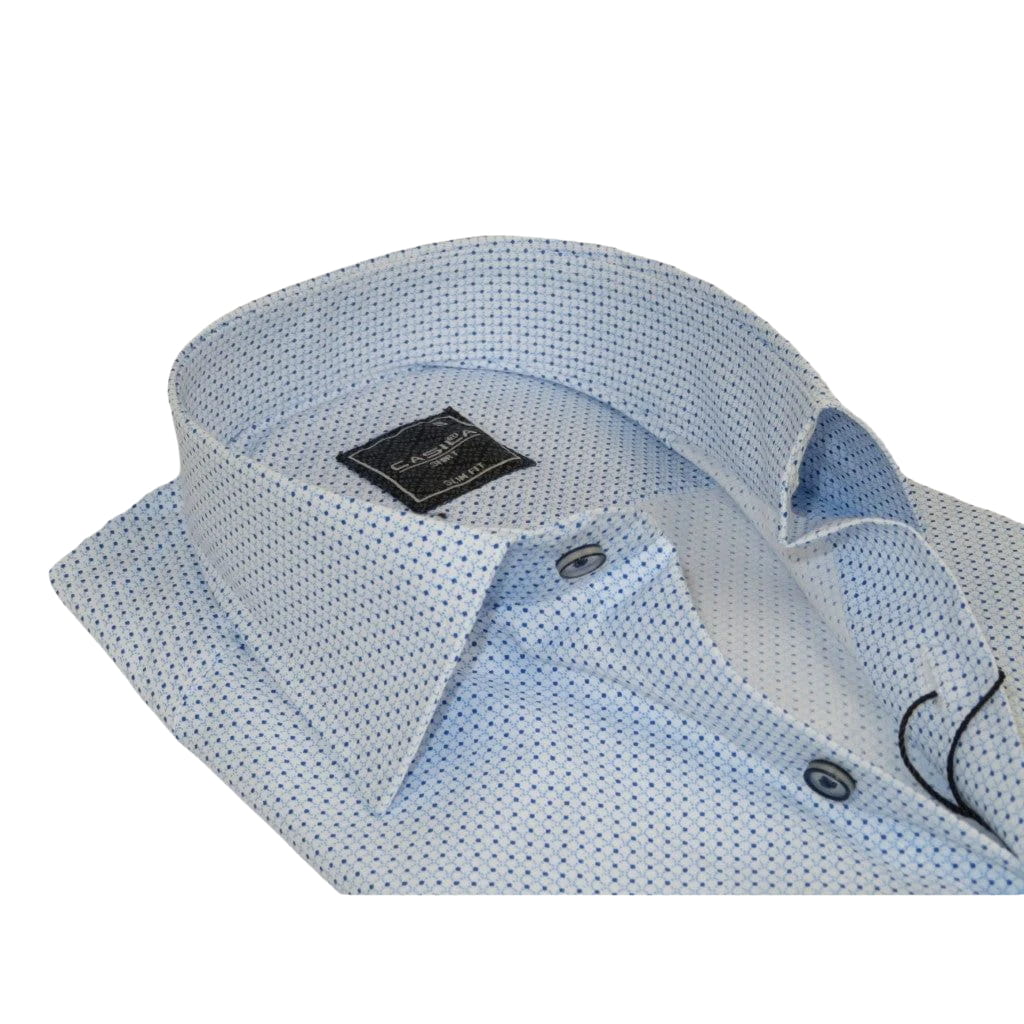 Men's Shirt Hankie By CASILA Turkey Cotton Blend 502100-05 Blue Dots