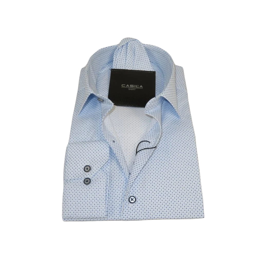 Men's Shirt Hankie By CASILA Turkey Cotton Blend 502100-05 Blue Dots