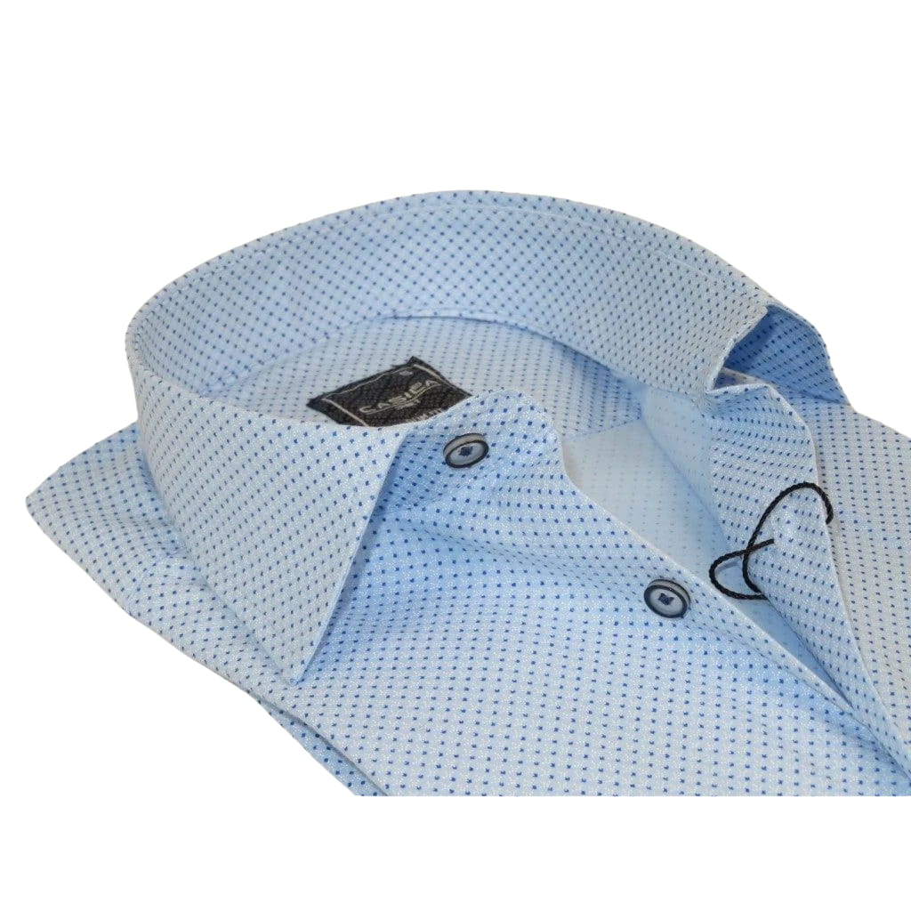 Men's Shirt Hankie By CASILA Turkey Cotton Blend 502100-06 Blue Dots