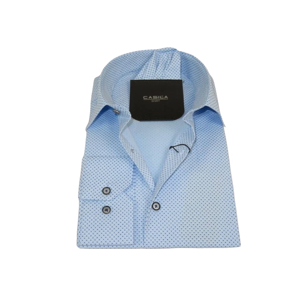 Men's Shirt Hankie By CASILA Turkey Cotton Blend 502100-06 Blue Dots