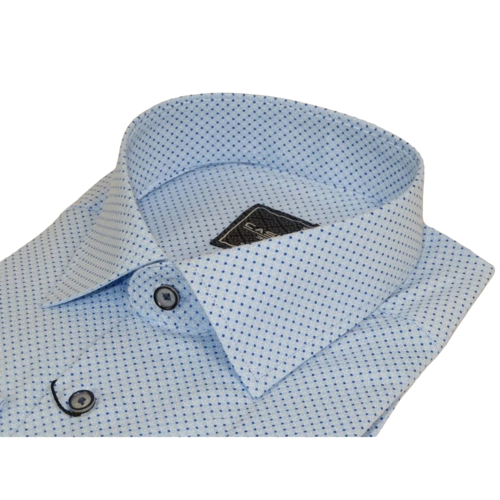 Men's Shirt Hankie By CASILA Turkey Cotton Blend 502100-06 Blue Dots