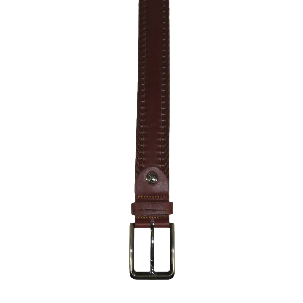 Men's Belt By PICCODER Turkey Genuine Leather Stitched 5021 Brown