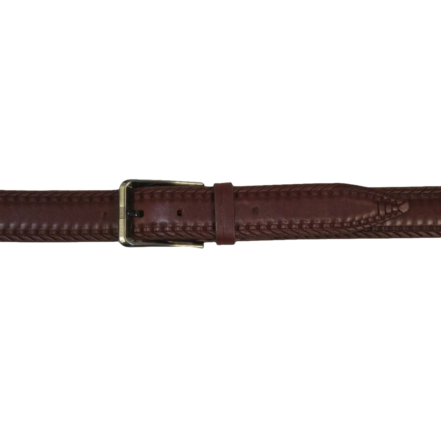 Men's Belt By PICCODER Turkey Genuine Leather Stitched 5021 Brown