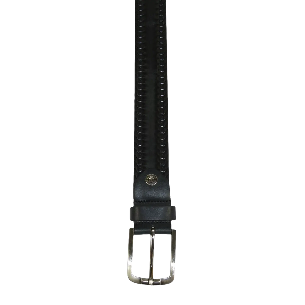 Men's Belt By PICCODER Turkey Genuine Leather Stitched 5021 Black