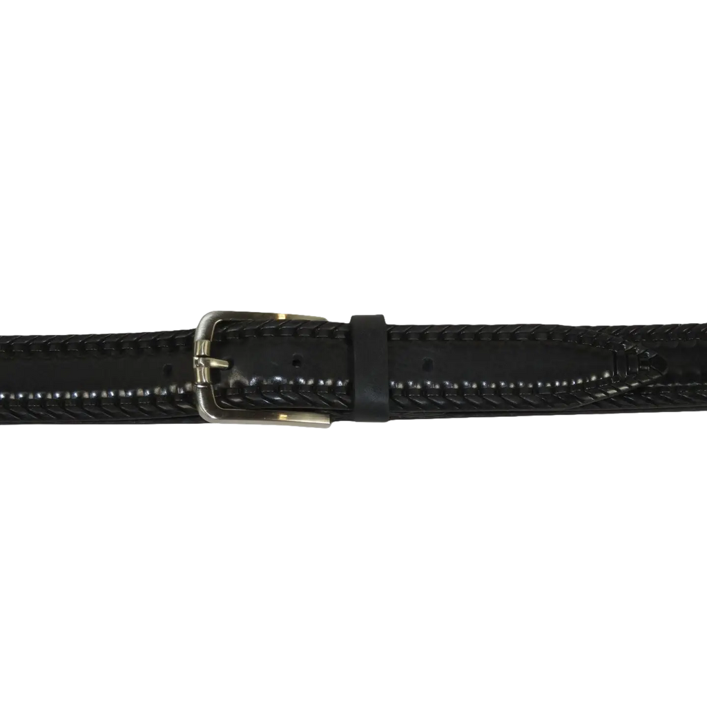 Men's Belt By PICCODER Turkey Genuine Leather Stitched 5021 Black