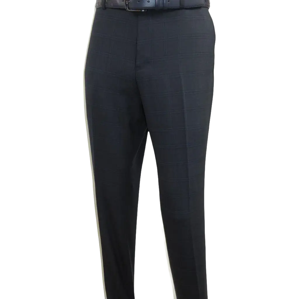 Men Renoir Suit Super 140 Wool Side Vent Slim Fit English Plaid 559-3 Navy Blue