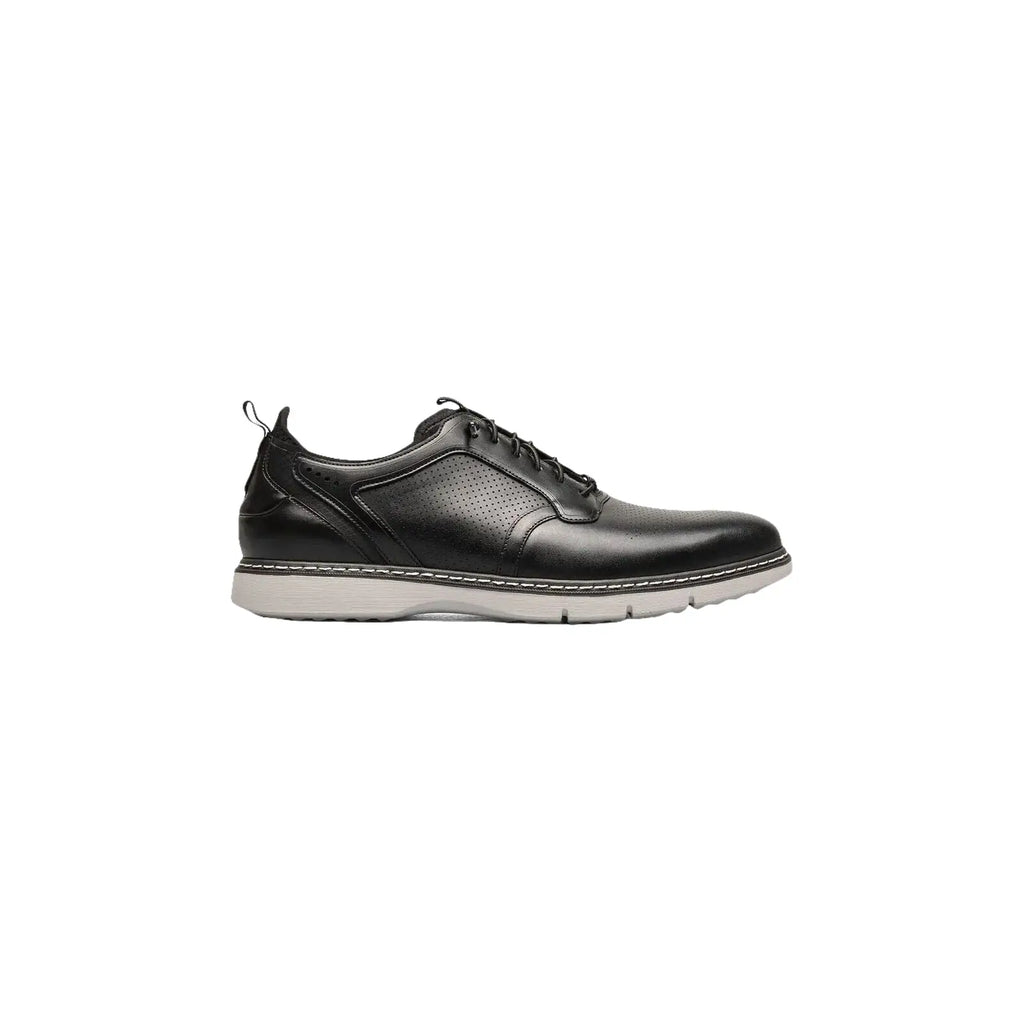 25662-001 Stacy Adams Sync Plain Toe Elastic Lace Up Sneaker Shoes Leather Black