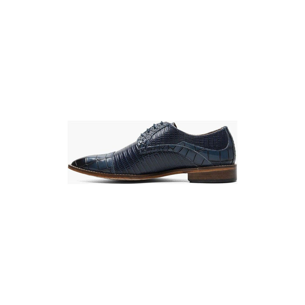 Stacy Adams Tedesco Cap Toe Oxford Lizard Leather Dress Shoes Blue 25630-400