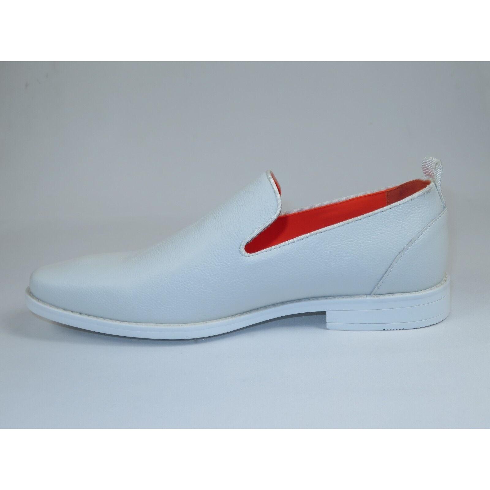 Men Tayno Dressy Casual Soft Leather Comfortable Slip on Loafer #ALPHA L White