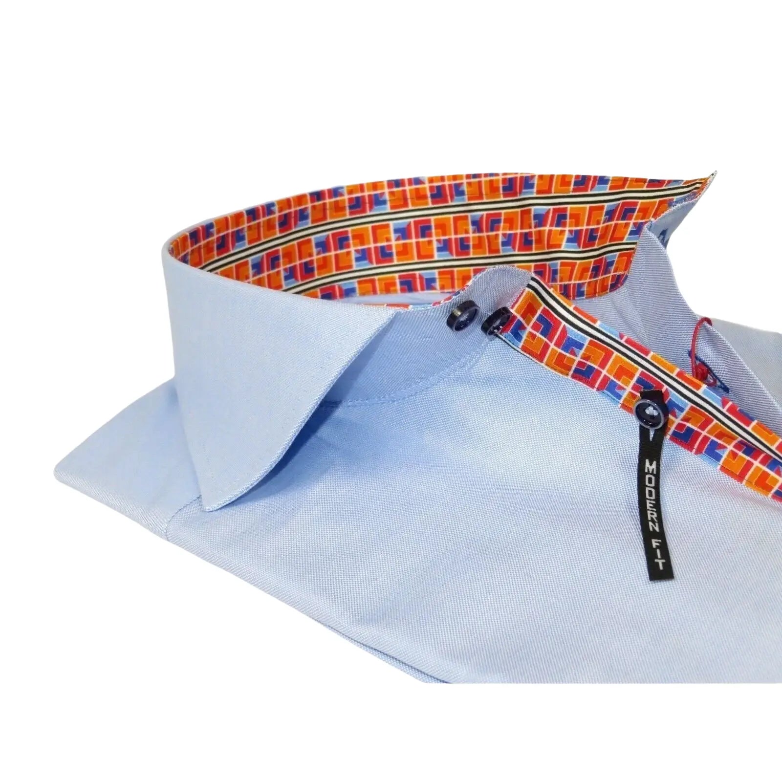 Men Dress Shirts AXXESS Turkey 100% Soft Egyptian Cotton High Collar 223-01 Blue
