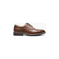 Nunn Bush Centro Flex Cap Toe Oxford Leather Shoes Dressy Cognac 84984-221