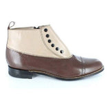 Men Stacy Adams High Top Boot Madison Biscuit Toe Brown Taupe Side Zip 00026-249