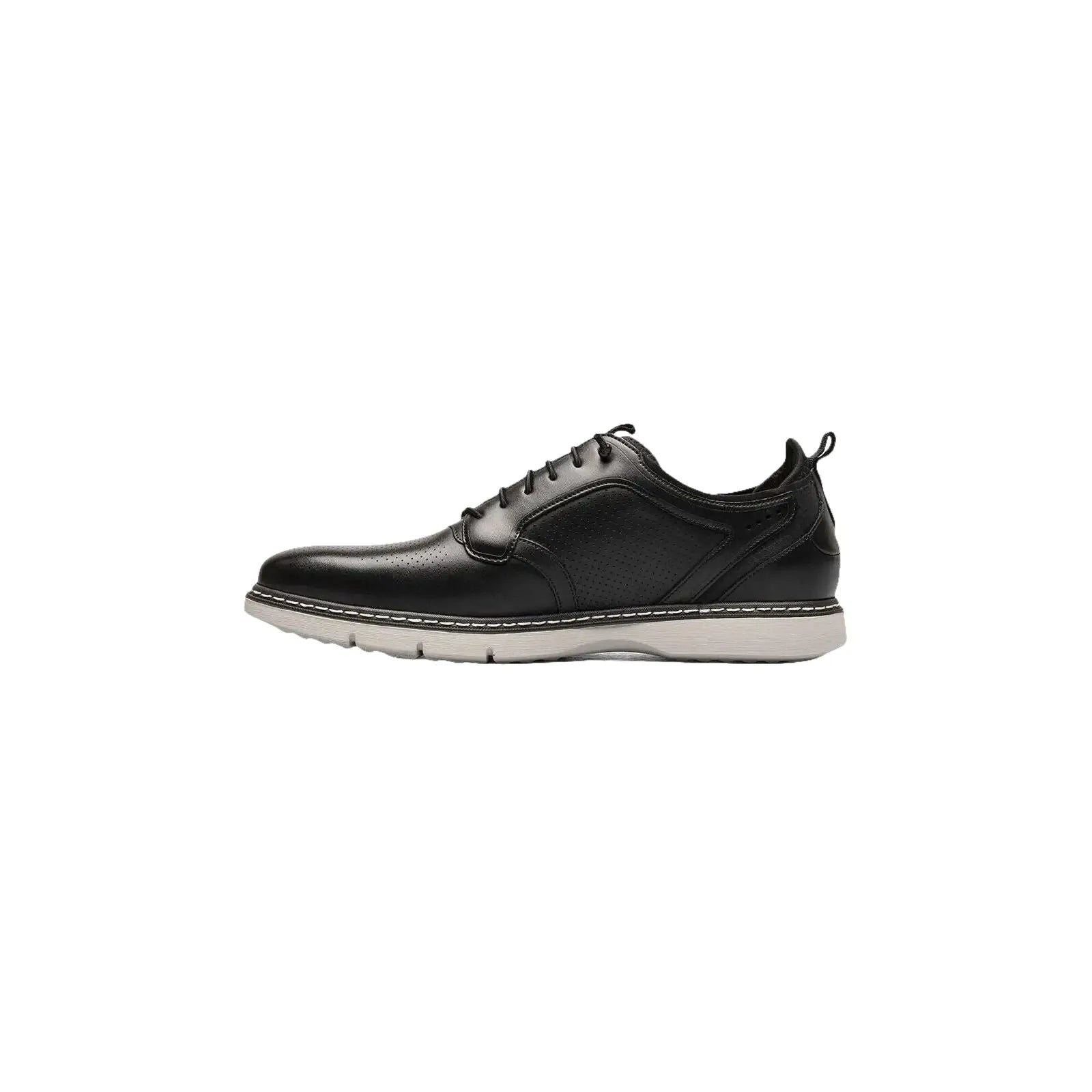 25662-001 Stacy Adams Sync Plain Toe Elastic Lace Up Sneaker Shoes Leather Black