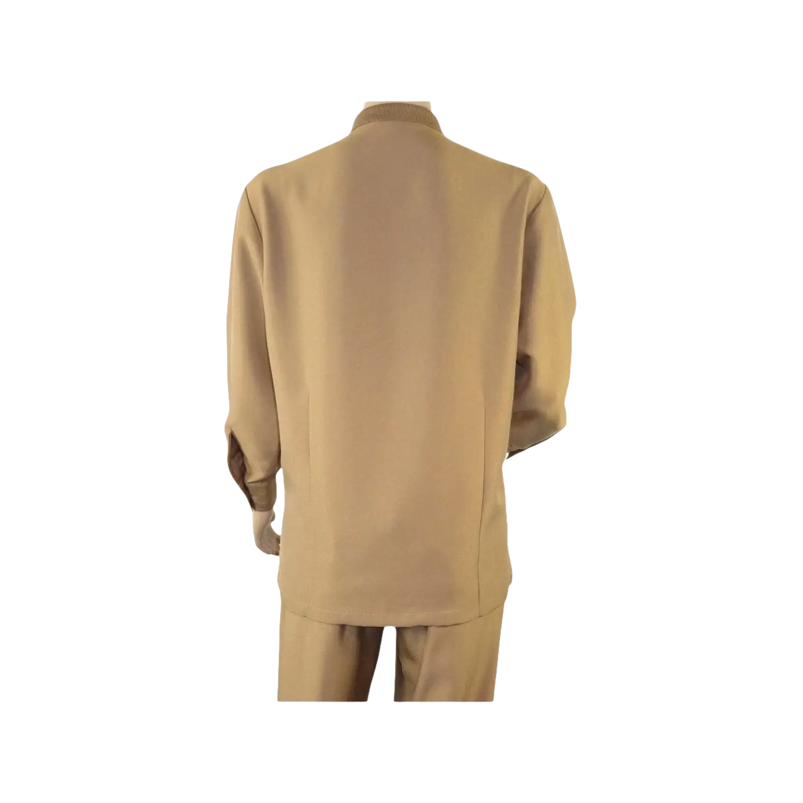 Men Silversilk 2pc Fancy walking leisure suit Italian woven knits 4407 Cafe Tan