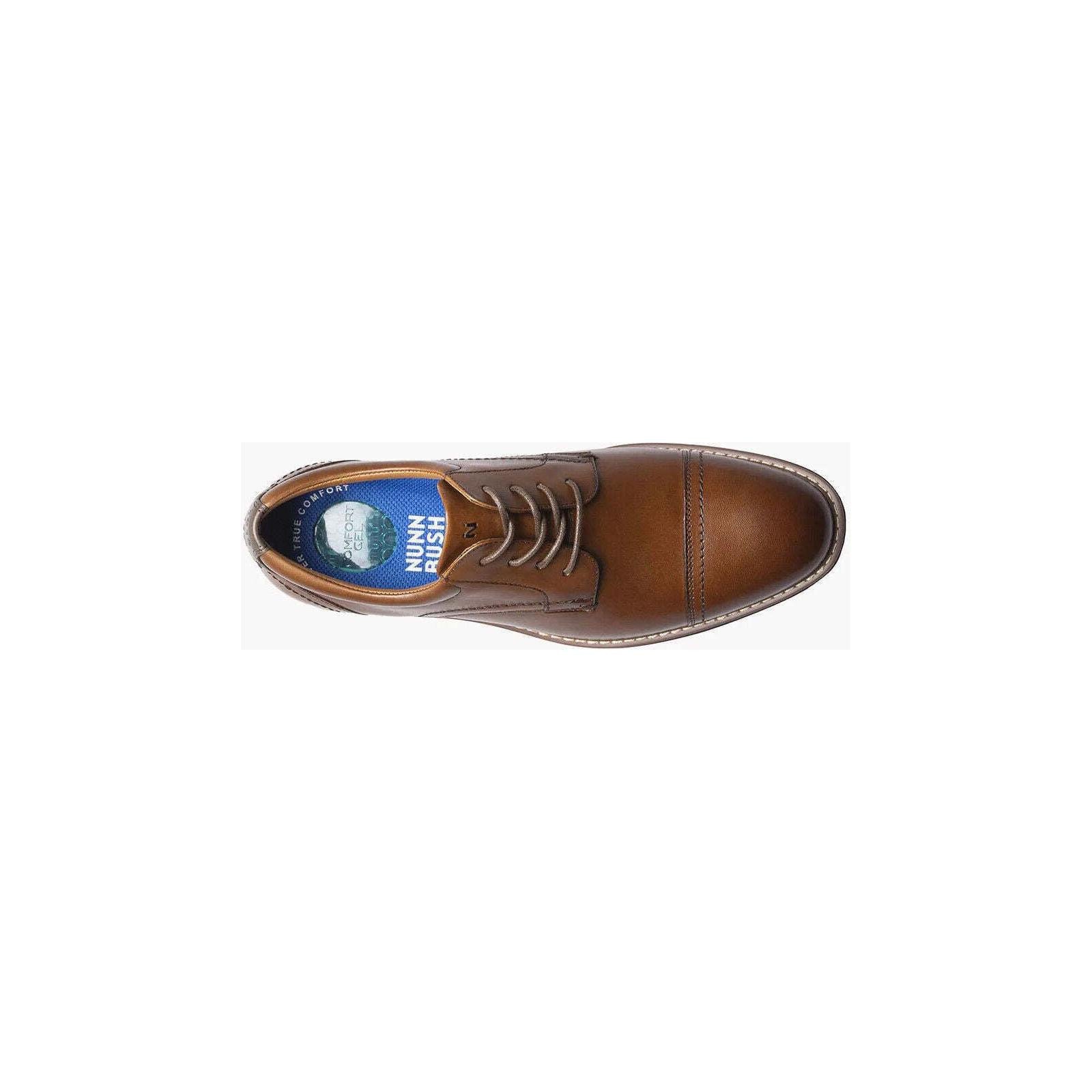 Nunn Bush Centro Flex Cap Toe Oxford Leather Shoes Dressy Cognac 84984-221