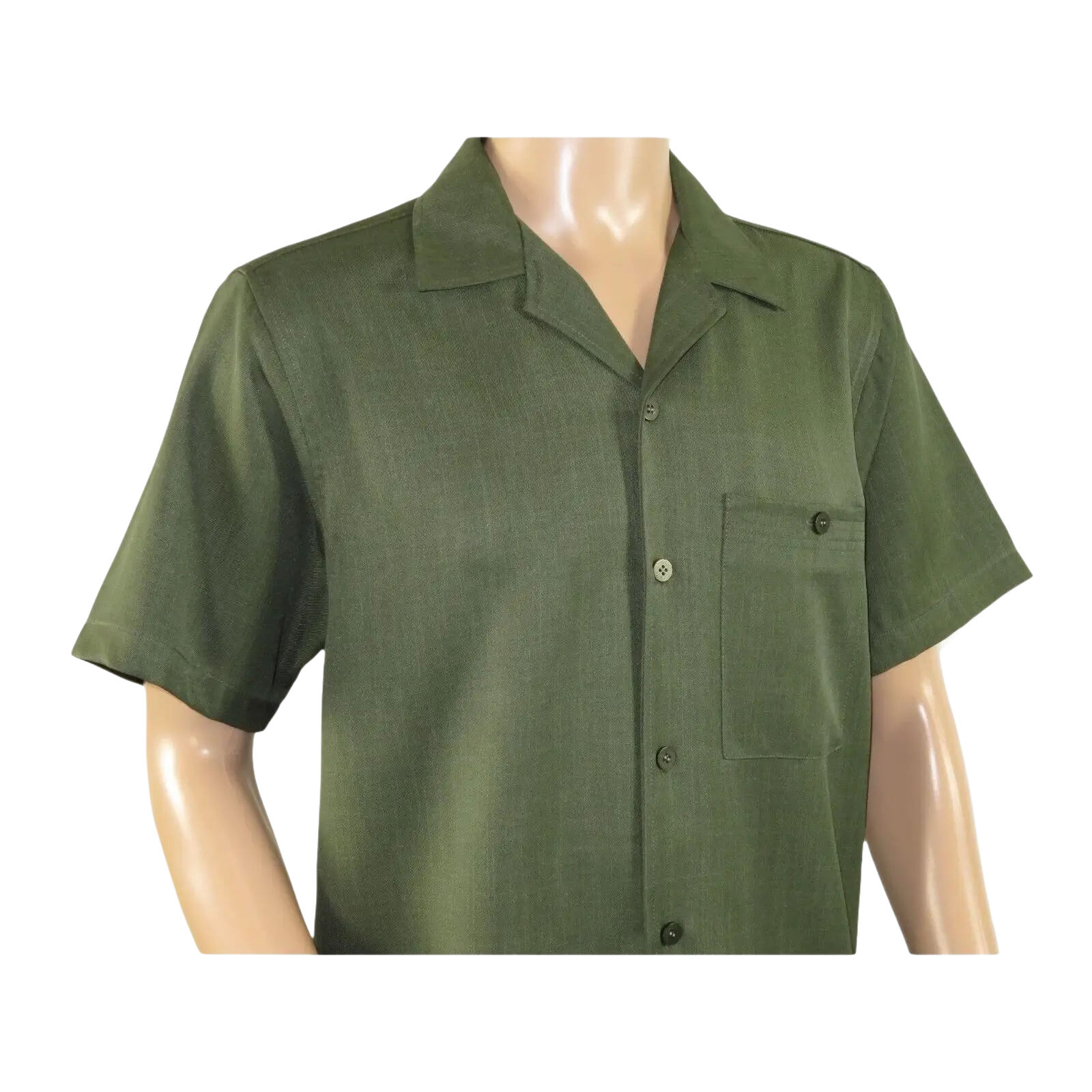 Men 2pc Walking Leisure Suit Short Sleeves By DREAMS 256-04 Solid Olive Green