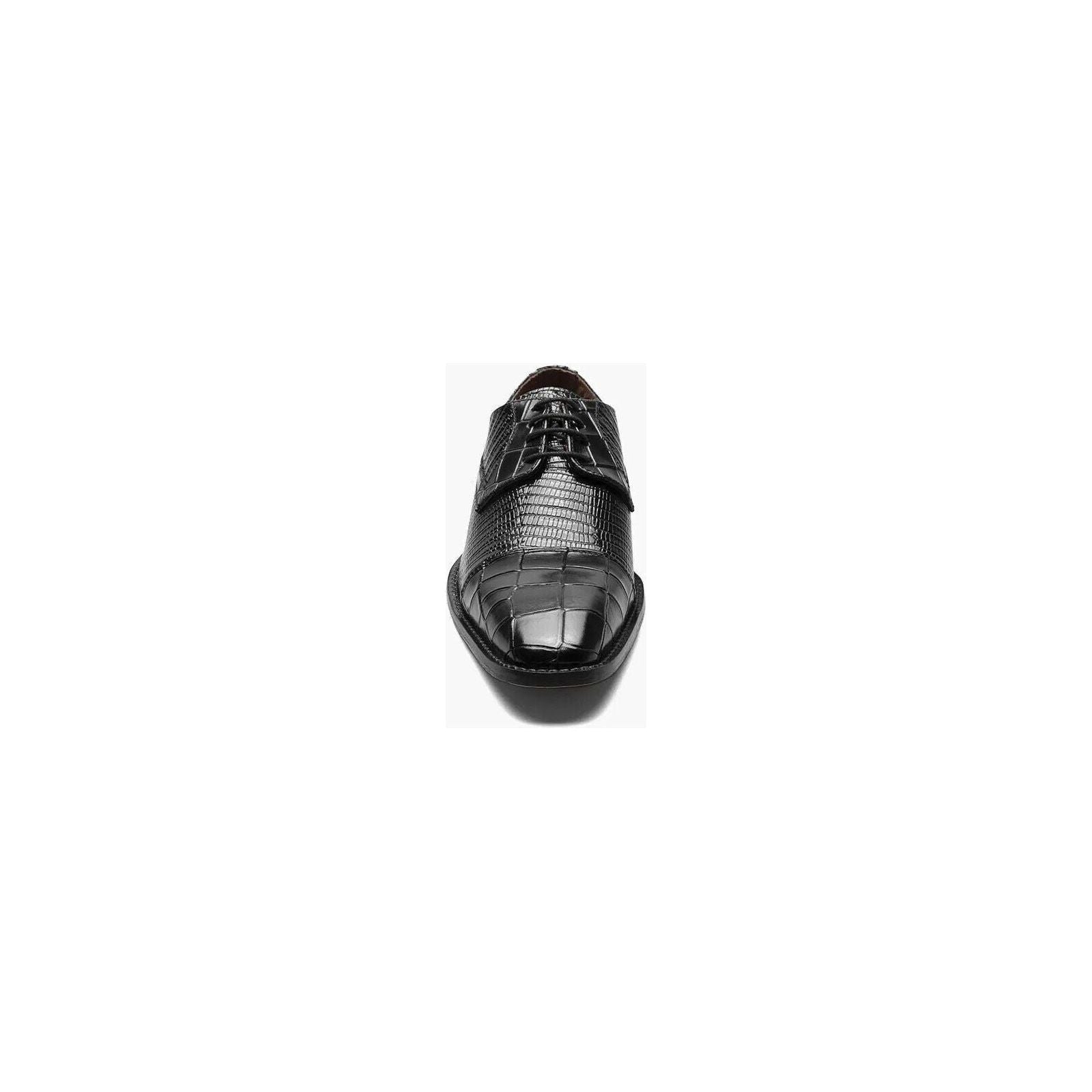 Stacy Adams Tedesco Cap Toe Oxford Lizard Leather Dress Shoes Black 25630-001