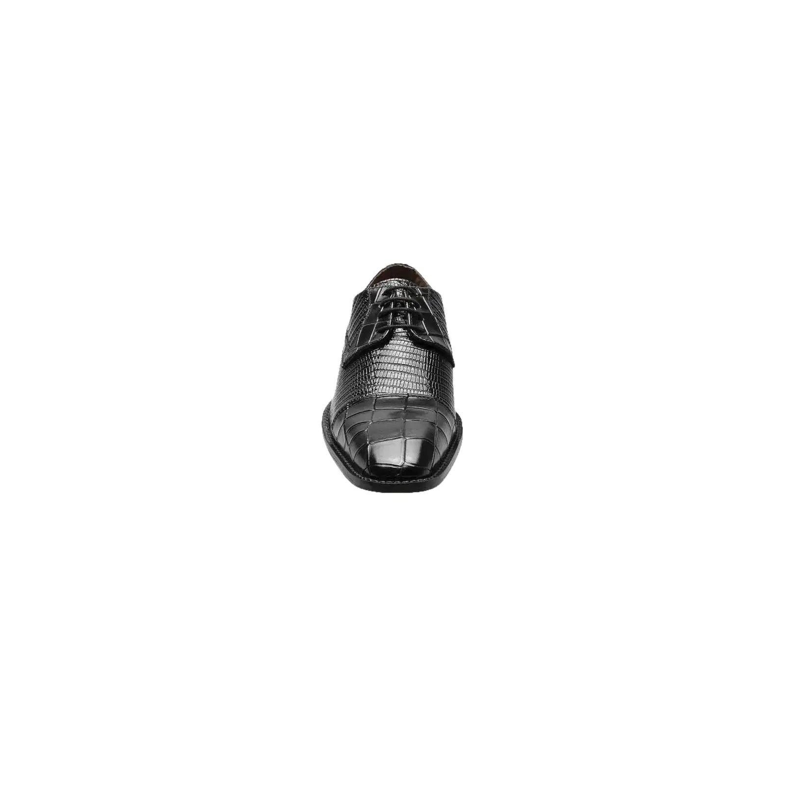25630-001 Stacy Adams Tedesco Cap Toe Oxford Lizard Leather Dress Shoes Black