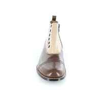 Men Stacy Adams High Top Boot Madison Biscuit Toe Brown Taupe Side Zip 00026-249