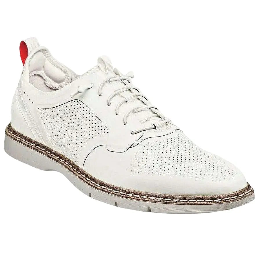 25518-100 Stacy Adams Synchro Plain Toe Elastic Lace Up Sneaker Shoes White