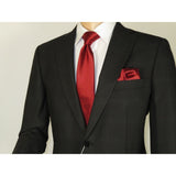 Men Suit BERLUSCONI Turkey Italian Wool 180's Single Breasted 623-01 Black Plaid