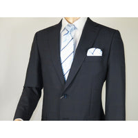Men Suit BERLUSCONI Turkey Italian Wool 180's Single Breasted 623-03 Navy Plaid