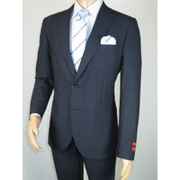 Men Suit BERLUSCONI Turkey Italian Wool 180's Single Breasted 623-03 Navy Plaid