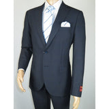 Men Suit BERLUSCONI Turkey Italian Wool 180's Single Breasted 623-03 Navy Plaid