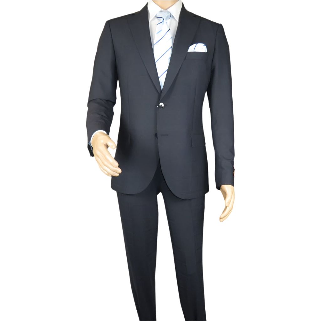 Men Suit BERLUSCONI Turkey Italian Wool 180's Single Breasted 623-03 Navy Plaid