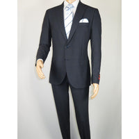 Men Suit BERLUSCONI Turkey Italian Wool 180's Single Breasted 623-03 Navy Plaid