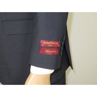 Men Suit BERLUSCONI Turkey Italian Wool 180's Single Breasted 623-03 Navy Plaid