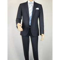 Men Suit BERLUSCONI Turkey Italian Wool 180's Single Breasted 623-03 Navy Plaid