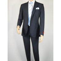 Men Suit BERLUSCONI Turkey Italian Wool 180's Single Breasted 623-03 Navy Plaid