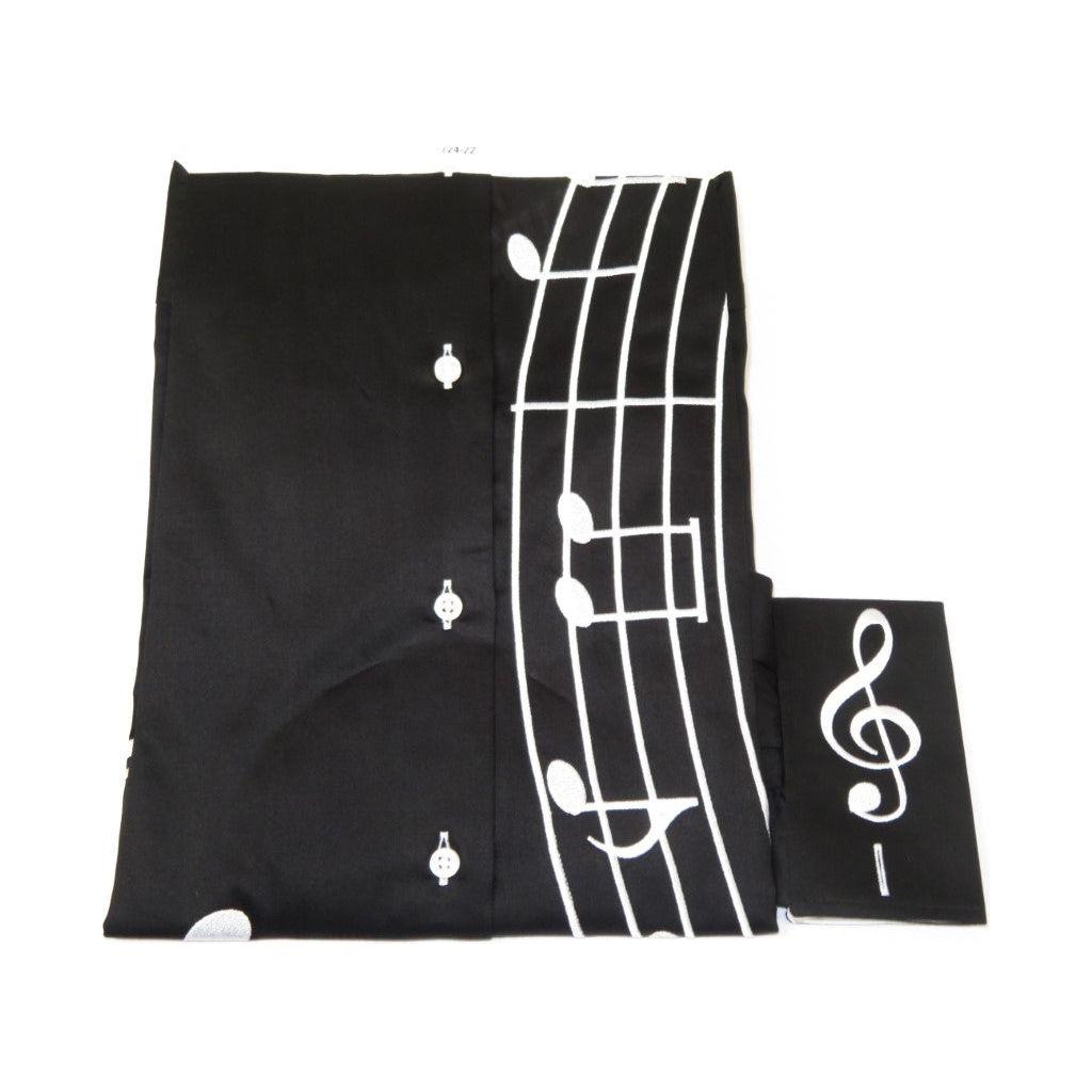 Mens AXXESS Musician Singer Cotton Shirt Turkey Musical Notes 724-22 Black White