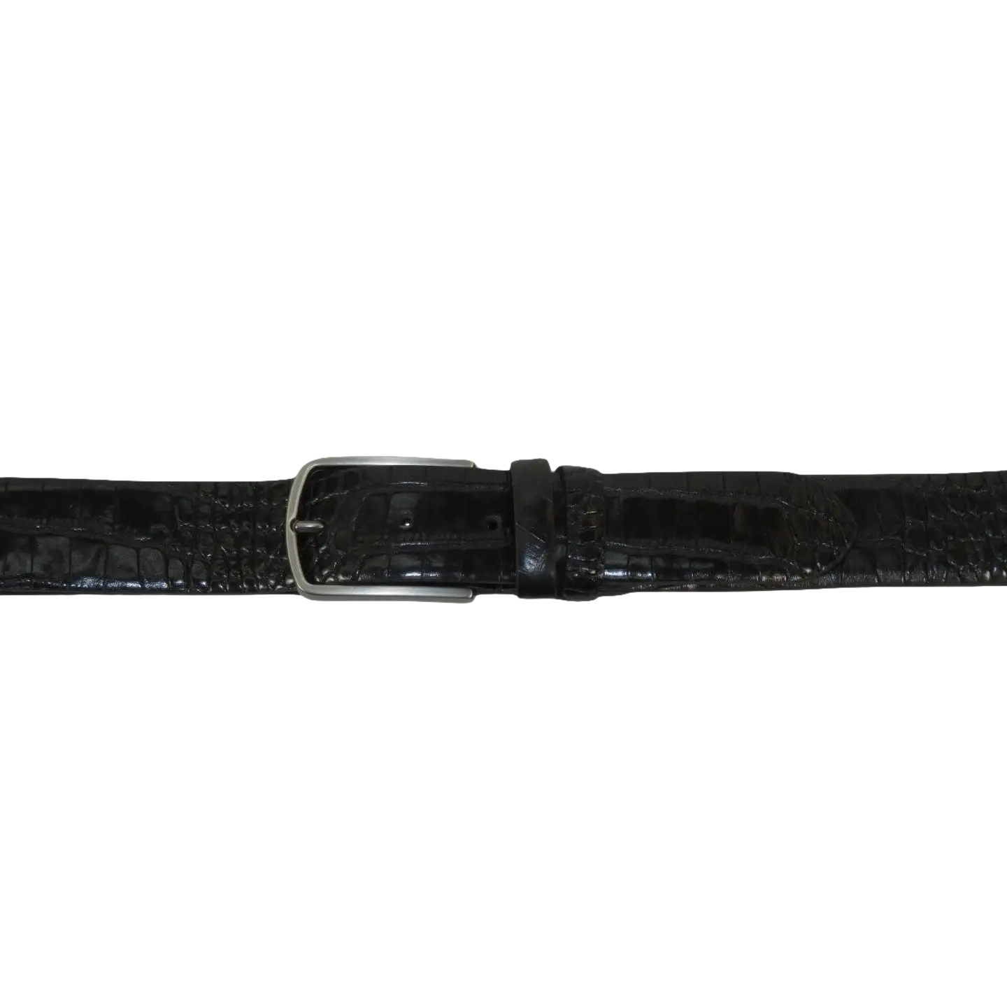 Men's Belt By PICCODER Turkey Genuine Leather Embossed Crocodile 8100 Black