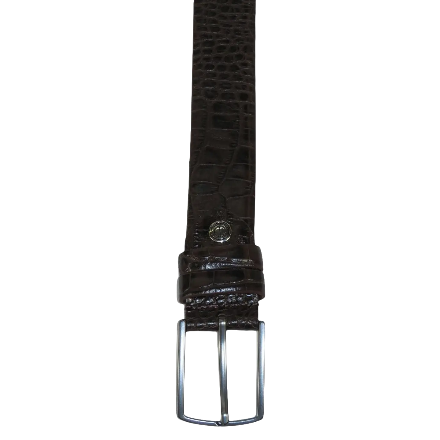 Men's Belt By PICCODER Turkey Genuine Leather Embossed Crocodile 8100 Brown