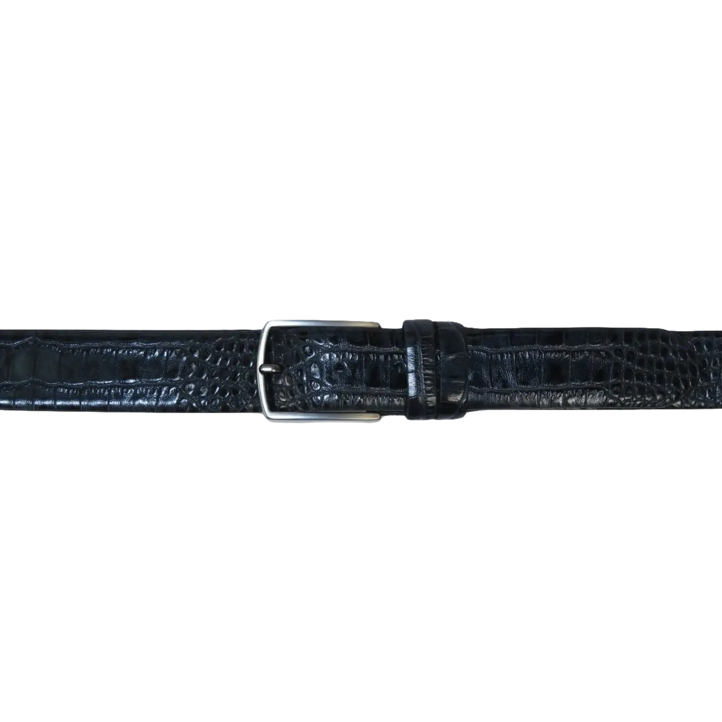 Men's Belt By PICCODER Turkey Genuine Leather Embossed Crocodile 8100 Navy
