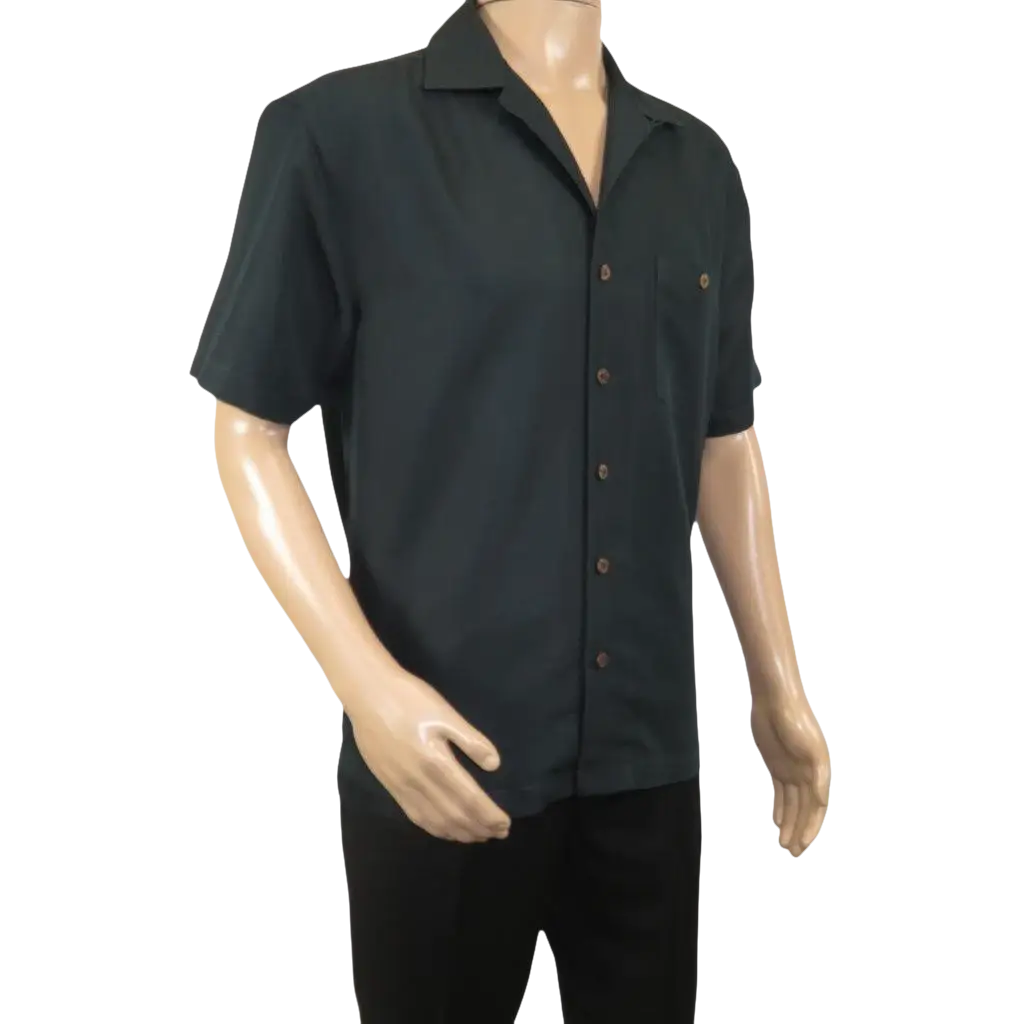 Men's Short Sleeves Summer Shirt by Indygo Smith Soft Rayon Blend 828-92 Black