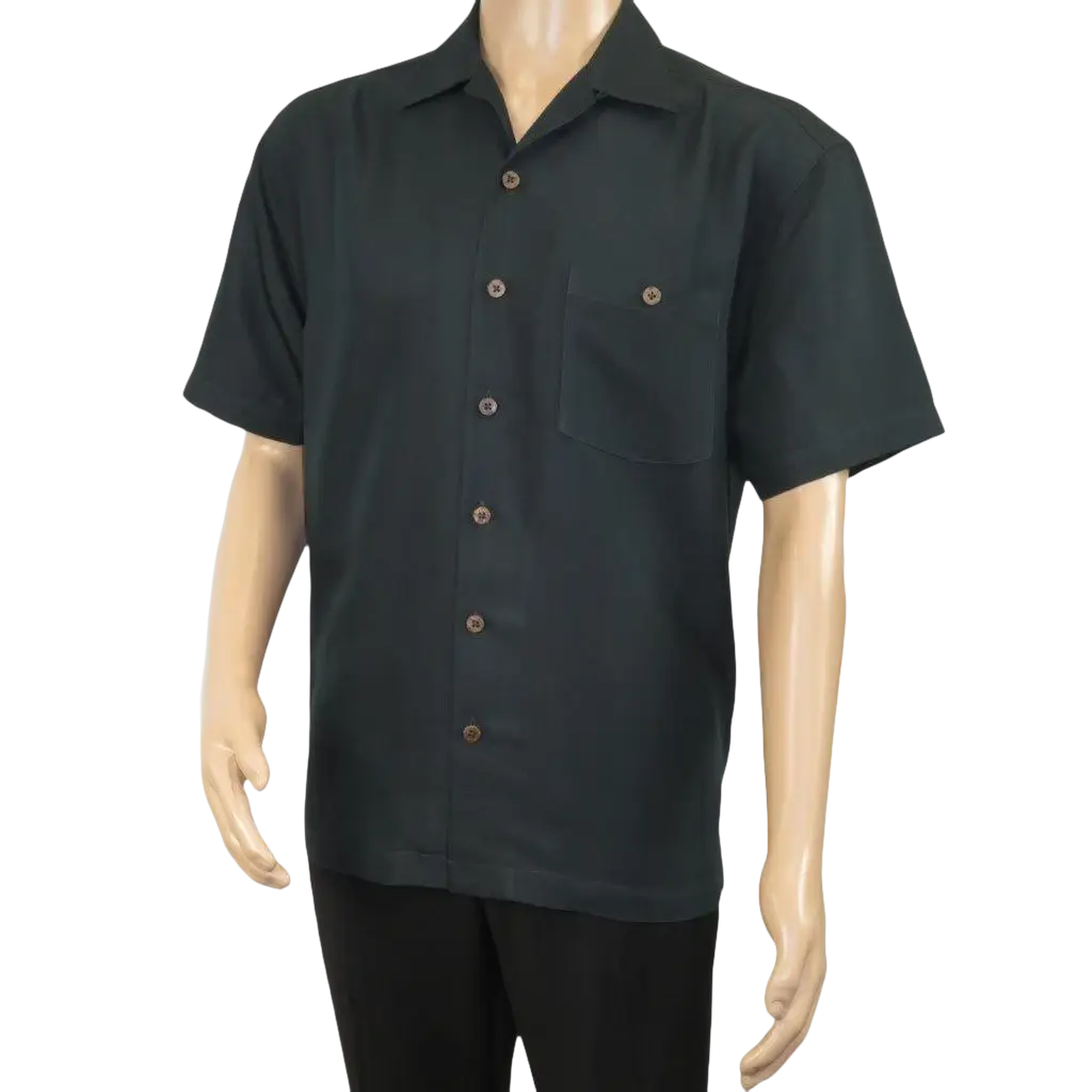 Men's Short Sleeves Summer Shirt by Indygo Smith Soft Rayon Blend 828-92 Black