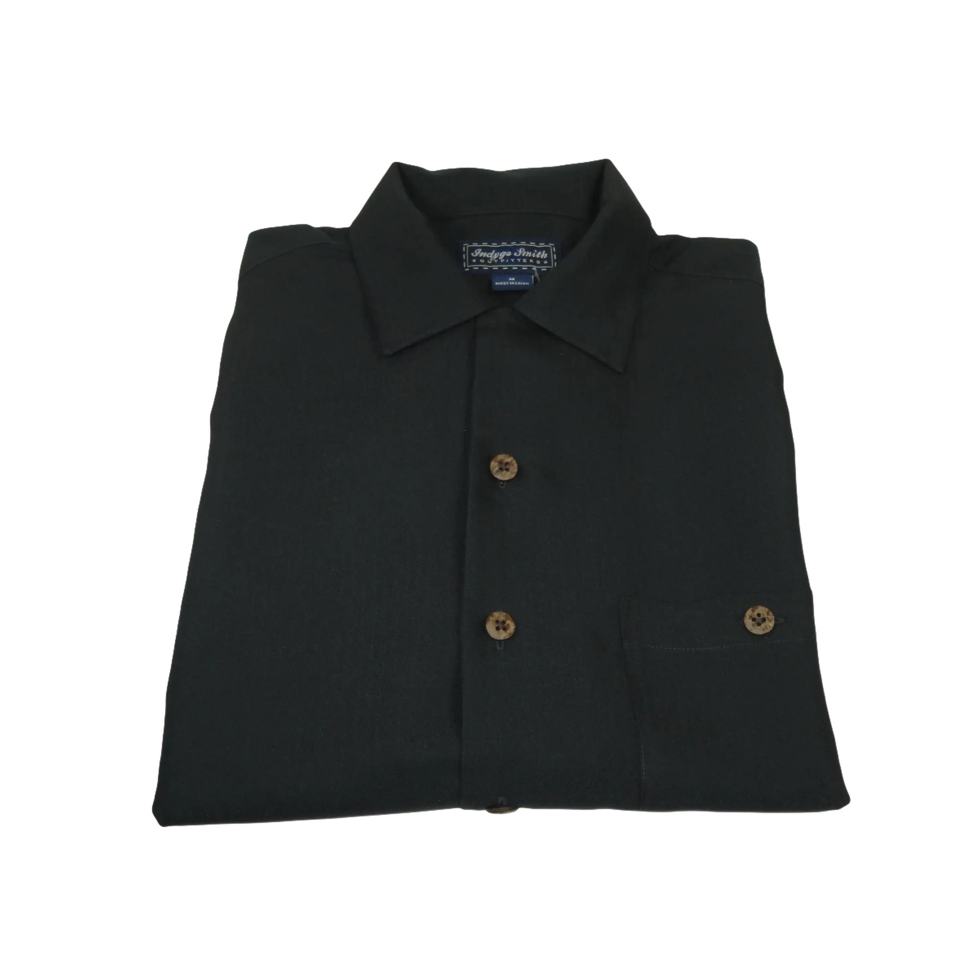 Men's Short Sleeves Summer Shirt by Indygo Smith Soft Rayon Blend 828-92 Black