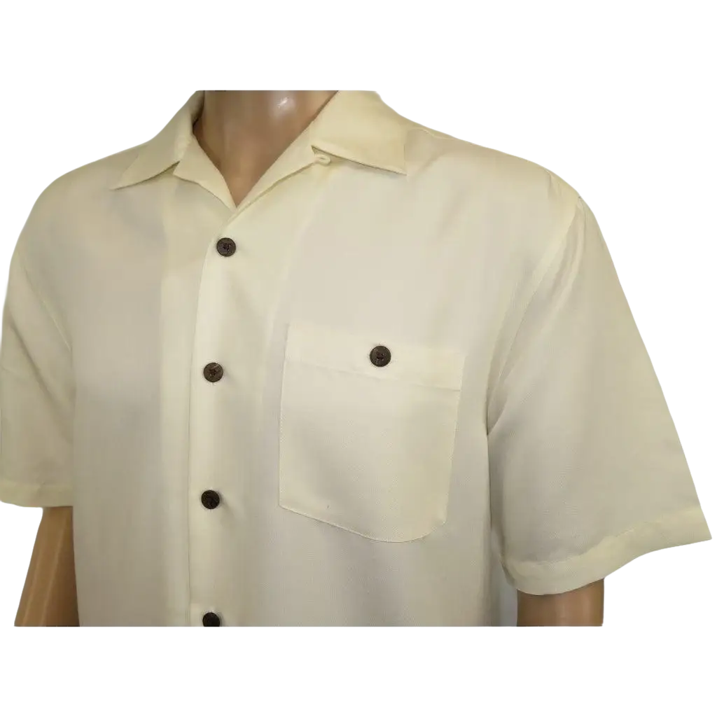 Men's Short Sleeves Summer Shirt by Indygo Smith Soft Rayon Blend 828-62 Cream