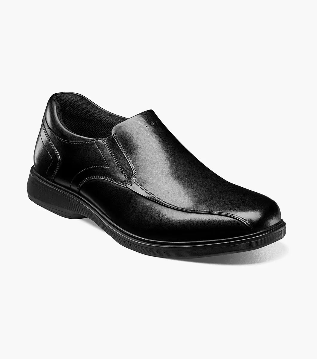 Nunn Bush KORE Pro Bike Toe Slip On Shoes Soft Leather Black 84945-001
