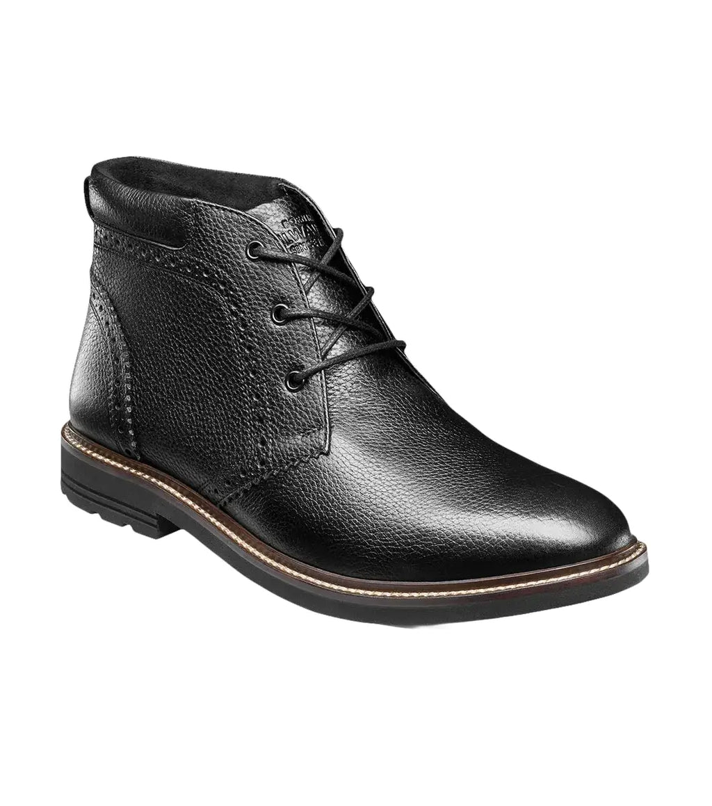Nunn Bush Ozark II Plain Toe Chukka Boot Leather Black Tumbled 85090-007