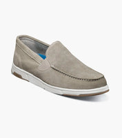 Nunn Bush Luca Suede Moc Toe Venetian Slip On Shoes Gray 85102-020